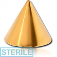 STERILE GOLD PVD COATED SURGICAL STEEL MICRO CONE PIERCING