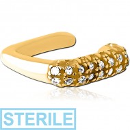 STERILE GOLD PVD COATED SURGICAL STEEL JEWELLED EAR CUFF