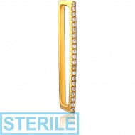 STERILE GOLD PVD COATED SURGICAL STEEL JEWELLED EAR CUFF