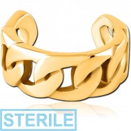 STERILE GOLD PVD COATED SURGICAL STEEL EAR CUFF