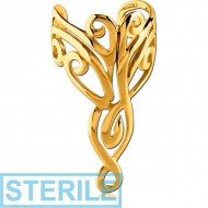 STERILE GOLD PVD COATED SURGICAL STEEL EAR CUFF - ANGEL