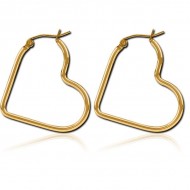 STERILE GOLD PVD COATED SURGICAL STEEL WIRE HOOP EARRINGS