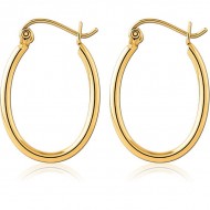 STERILE GOLD PVD COATED SURGICAL STEEL WIRE HOOP EARRINGS