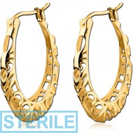 STERILE GOLD PVD COATED SURGICAL STEEL HOOP EARRINGS