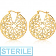 STERILE GOLD PVD COATED SURGICAL STEEL HOOP EARRINGS