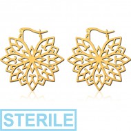 STERILE GOLD PVD COATED SURGICAL STEEL HOOP EARRINGS