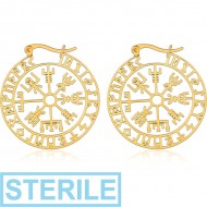 STERILE GOLD PVD COATED SURGICAL STEEL HOOP EARRINGS