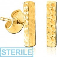 STERILE GOLD PVD COATED SURGICAL STEEL EAR STUDS