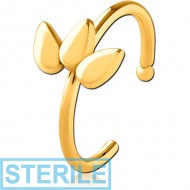 STERILE GOLD PVD COATED SURGICAL STEEL OPEN NOSE RING