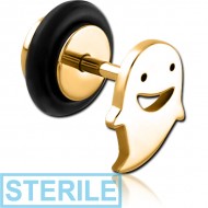 STERILE GOLD PVD COATED SURGICAL STEEL FAKE PLUG