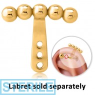 STERILE GOLD PVD COATED SURGICAL STEEL HELLIX WRAP - FIVE BALLS