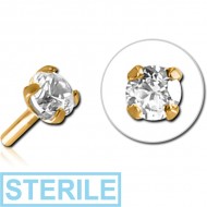 STERILE GOLD PVD COATED SURGICAL STEEL JEWELLED PUSH FIT ATTACHMENT FOR BIOFLEX INTERNAL LABRET