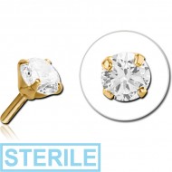 STERILE GOLD PVD COATED SURGICAL STEEL JEWELLED PUSH FIT ATTACHMENT FOR BIOFLEX INTERNAL LABRET