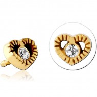 STERILE GOLD PVD COATED SURGICAL STEEL JEWELLED PUSH FIT ATTACHMENT FOR BIOFLEX INTERNAL LABRET