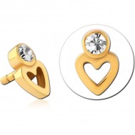 STERILE GOLD PVD COATED SURGICAL STEEL JEWELLED PUSH FIT ATTACHMENT FOR BIOFLEX INTERNAL LABRET