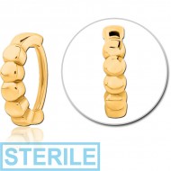 STERILE GOLD PVD COATED SURGICAL STEEL LIP CLCKER RING