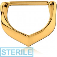 STERILE GOLD PVD COATED SURGICAL STEEL NIPPLE CLICKER - V