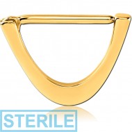STERILE GOLD PVD COATED SURGICAL STEEL NIPPLE CLICKER - V