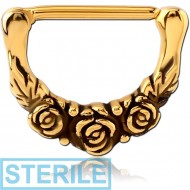 STERILE GOLD PVD COATED SURGICAL STEEL NIPPLE CLICKER - ROSE