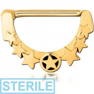 STERILE GOLD PVD COATED SURGICAL STEEL NIPPLE CLICKER