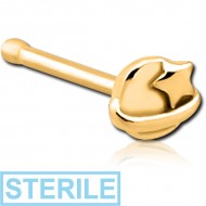 STERILE GOLD PVD COATED SURGICAL STEEL NOSE BONE