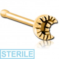 STERILE GOLD PVD COATED SURGICAL STEEL NOSE BONE - CRESCENT