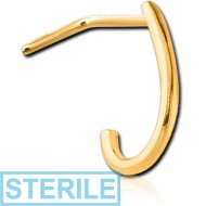 STERILE GOLD PVD COATED SURGICAL STEEL 90 DEGREE WRAP AROUND NOSE STUD