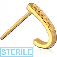 STERILE GOLD PVD COATED SURGICAL STEEL STRAIGHT WRAP AROUND NOSE STUD