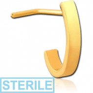 STERILE GOLD PVD COATED SURGICAL STEEL 90 DEGREE WRAP AROUND NOSE STUD PIERCING