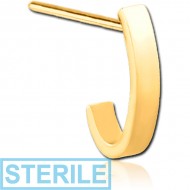 STERILE GOLD PVD COATED SURGICAL STEEL STRAIGHT WRAP AROUND NOSE STUD