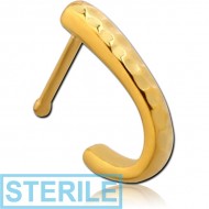 STERILE GOLD PVD COATED SURGICAL STEEL WRAP AROUND NOSE BONE