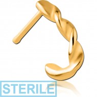 STERILE GOLD PVD COATED SURGICAL STEEL WRAP AROUND NOSE BONE