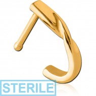 STERILE GOLD PVD COATED SURGICAL STEEL WRAP AROUND NOSE BONE