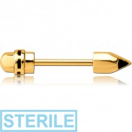 STERILE GOLD PVD COATED SURGICAL STEEL NIPPLE SHIELD BAR - PINCIL