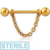 STERILE GOLD PVD COATED SURGICAL STEEL CHAIN NIPPLE SHIELD