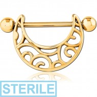 STERILE GOLD PVD COATED SURGICAL STEEL NIPPLE SHIELD