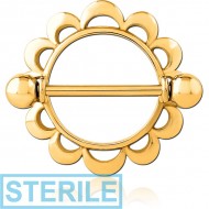 STERILE GOLD PVD COATED SURGICAL STEEL NIPPLE SHIELD