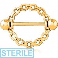STERILE GOLD PVD COATED SURGICAL STEEL NIPPLE SHIELD