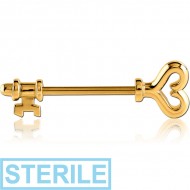 STERILE GOLD PVD COATED SURGICAL STEEL NIPPLE SHIELD - KEY