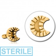 STERILE GOLD PVD COATED SURGICAL STEEL PUSH FIT ATTACHMENT FOR BIOFLEX INTERNAL LABRET - CRESCENT