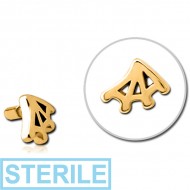 STERILE GOLD PVD COATED SURGICAL STEEL PUSH FIT ATTACHMENT FOR BIOFLEX INTERNAL LABRET - WEB