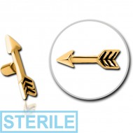 STERILE GOLD PVD COATED SURGICAL STEEL PUSH FIT ATTACHMENT FOR BIOFLEX INTERNAL LABRET - ARROW