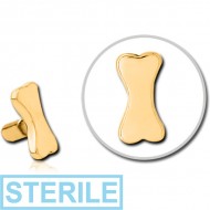STERILE GOLD PVD COATED SURGICAL STEEL PUSH FIT ATTACHMENT FOR BIOFLEX INTERNAL LABRET - BONE