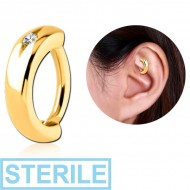 STERILE GOLD PVD COATED SURGICAL STEEL JEWELLED ROOK CLICKER