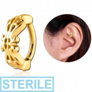 STERILE GOLD PVD COATED SURGICAL STEEL ROOK CLICKER - FILIGREE