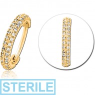 STERILE GOLD PVD COATED SURGICAL STEEL JEWELLED MULTI PURPOSE CLICKER