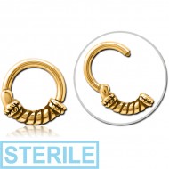 STERILE GOLD PVD COATED SURGICAL STEEL HINGED CLICKER - BIG ROPE