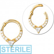 STERILE GOLD PVD COATED SURGICAL STEEL JEWELLED MULTI PURPOSE CLICKER