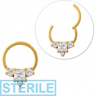 STERILE GOLD PVD COATED SURGICAL STEEL JEWELLED MULTI PURPOSE CLICKER