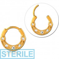 STERILE GOLD PVD COATED SURGICAL STEEL JEWELLED MULTI PURPOSE CLICKER